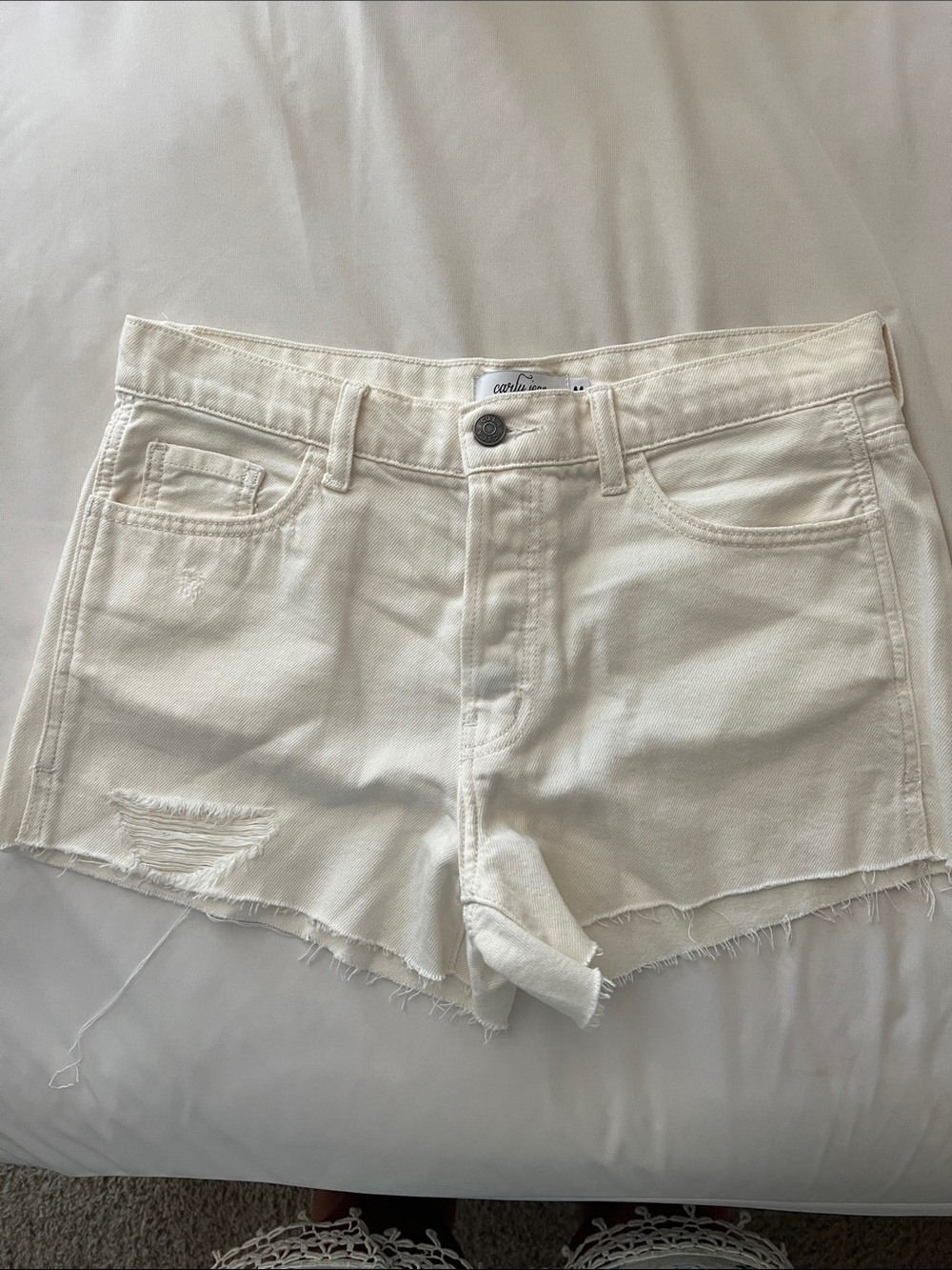 White Denim Cutoff Shorts